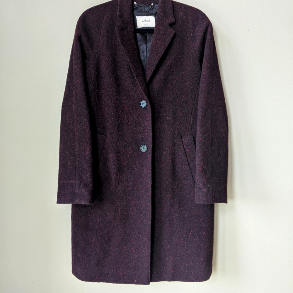Clafouti wool coat, burgundy Wilfred/Aritzia
